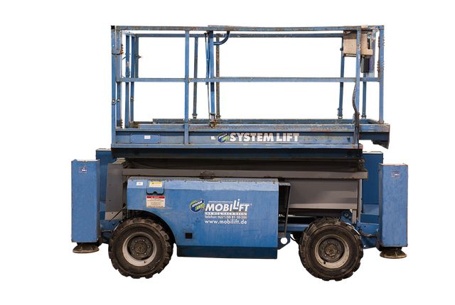 12m Scheren-Arbeitsbühne mit Stützen