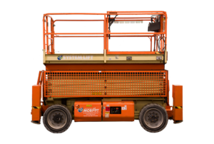 Scheren-Arbeitsbühne 14,2m mit Stützen